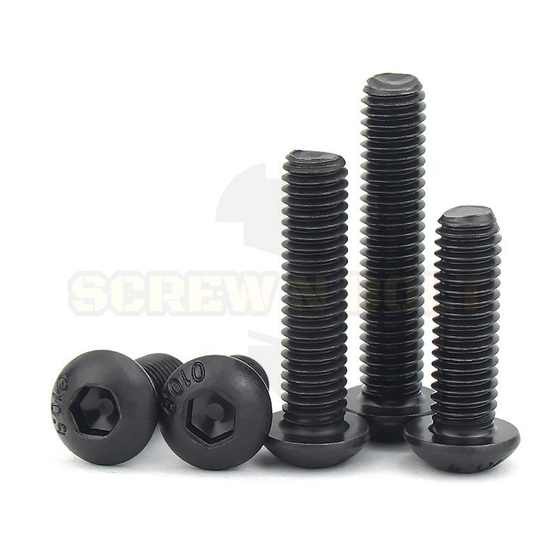 น็อต สกรู หัวจมกลม 6 เหลี่ยม เหล็กแข็ง 10.9 เกลียวหุน #4 #6 #8 #10 / Button Hex Socket Machine Screw Grade 10.9999