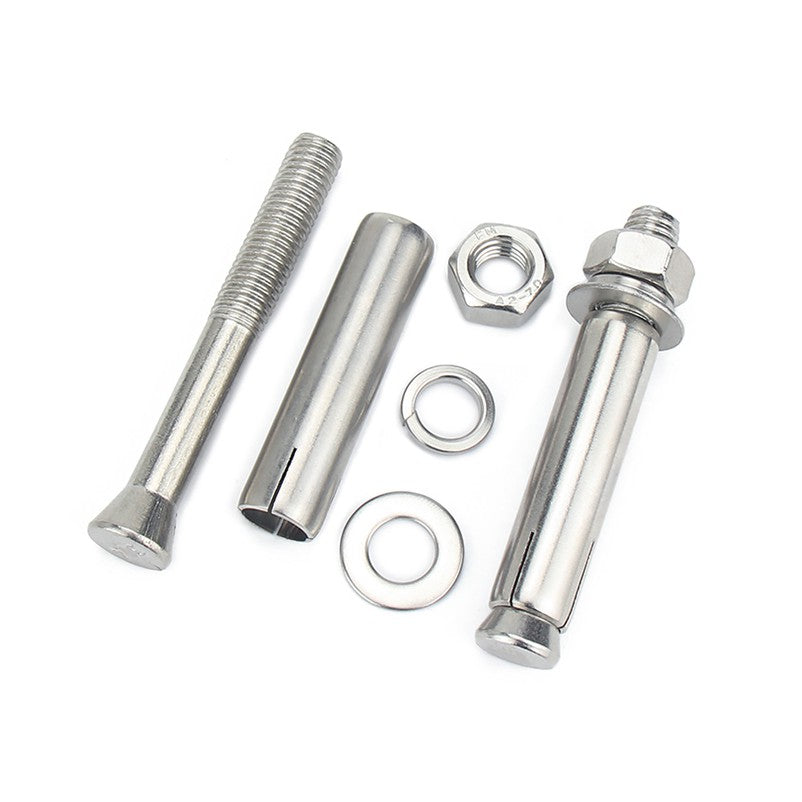 พุ๊ก พุก หัวน๊อต ตัวเมีย สแตนเลส 304 แหวนอีแปะ+สปริง M18 M20 / Sleeve Expansion Anchor Bolt with Nut SUS304 M18 M20
