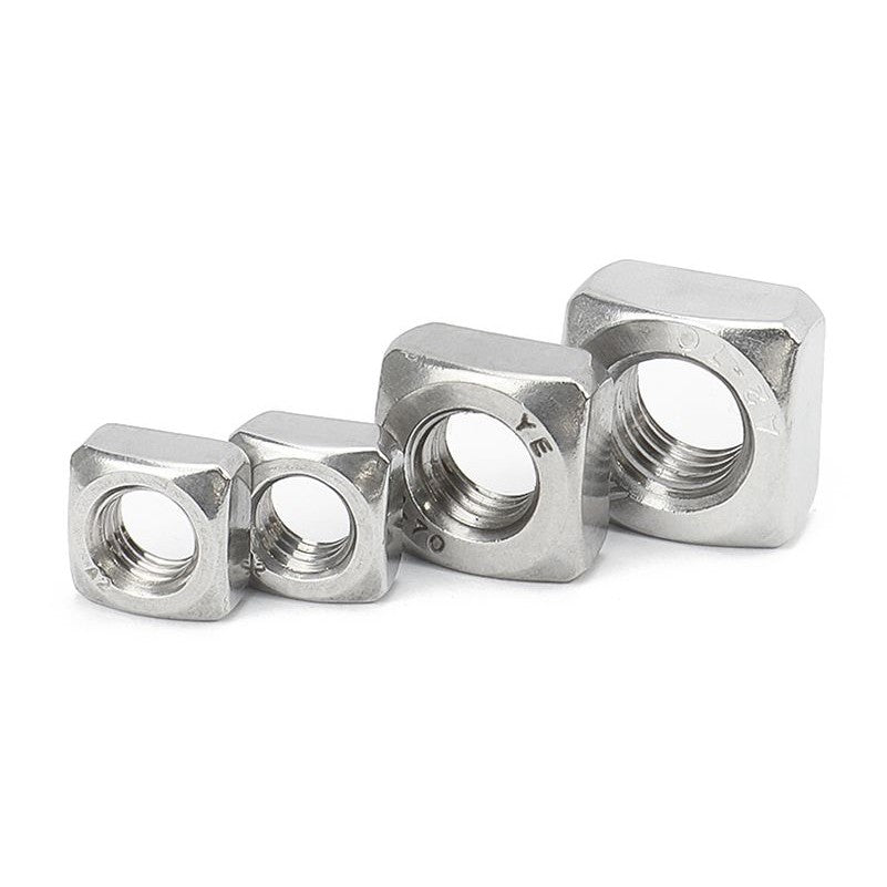 หัวน็อต ตัวเมีย สี่เหลี่ยม 4 เหลี่ยม สแตนเลส 304 เกลียวมิล หยาบ M3 M4 M5 / Square Nut Stainless Steel SUS304 M3 M4 M5