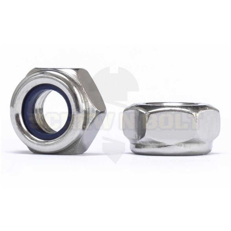 หัวน็อต ตัวเมีย ล็อค ไนลอน สแตนเลส 304 เกลียวมิล หยาบ M14 M16 M18 / Hexagon Nylon Insert Lock Nut SUS304 M14 M16 M18