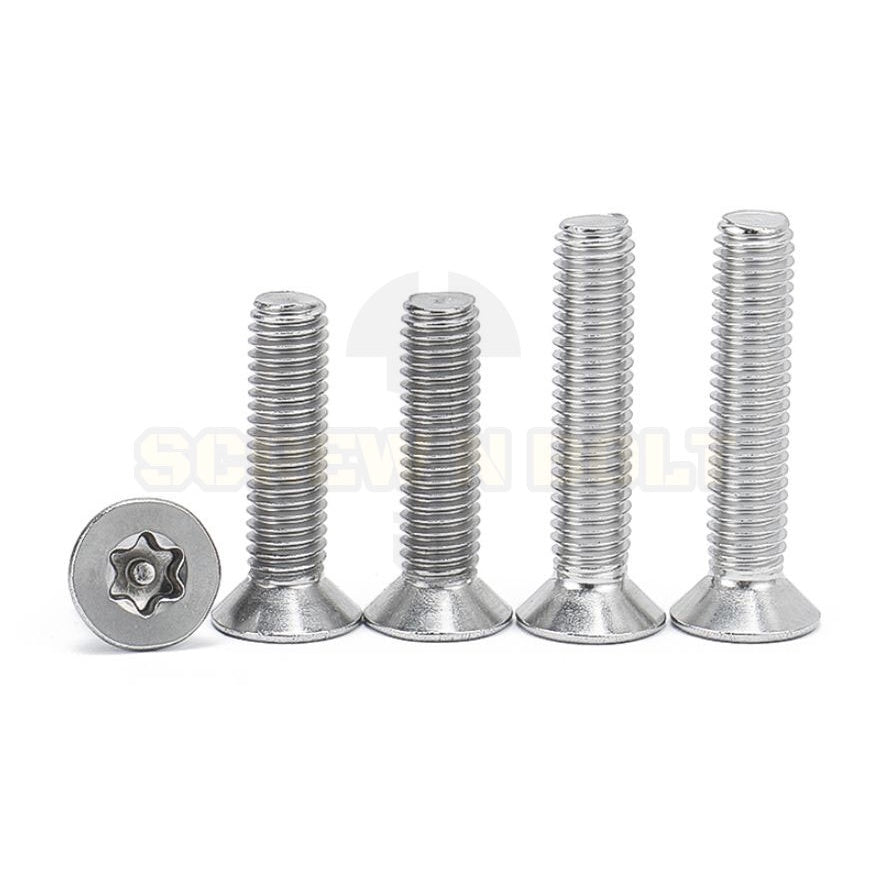น็อต สกรู หัวเตเปอร์ F ดาว ท็อกซ์ แกนเดือย สแตนเลส 304 เกลียวมิล M3M4M5M6M8 / Flat Head Pin-Torx Machine Screw SUS304