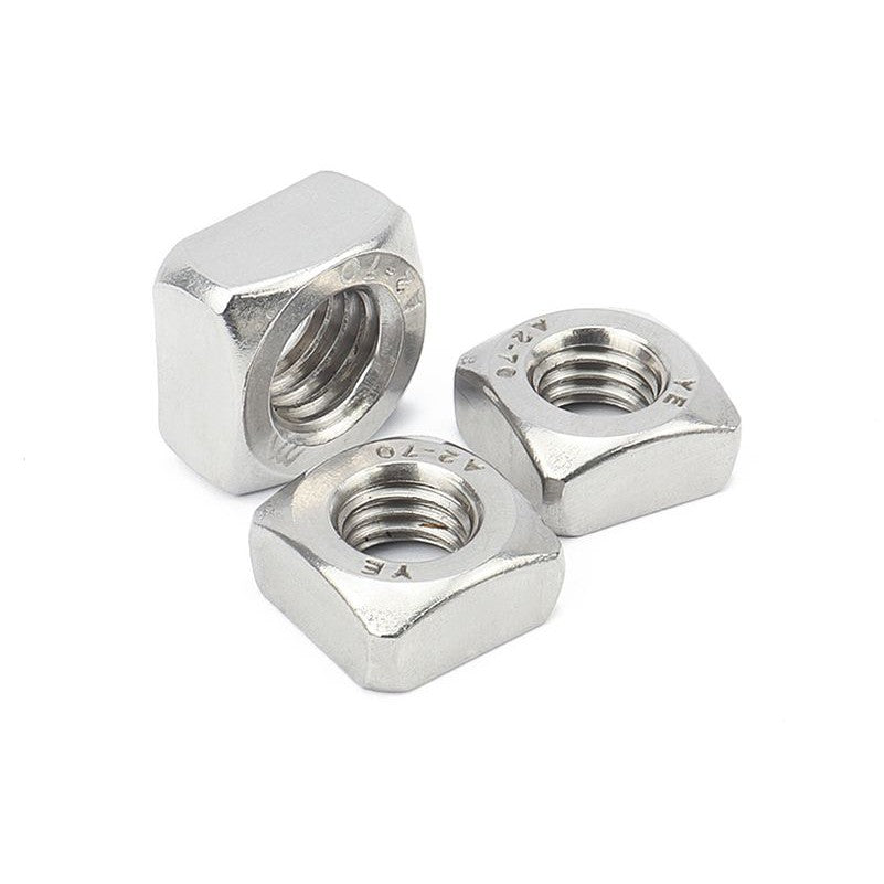 หัวน็อต ตัวเมีย สี่เหลี่ยม 4 เหลี่ยม สแตนเลส 304 เกลียวมิล หยาบ M3 M4 M5 / Square Nut Stainless Steel SUS304 M3 M4 M5