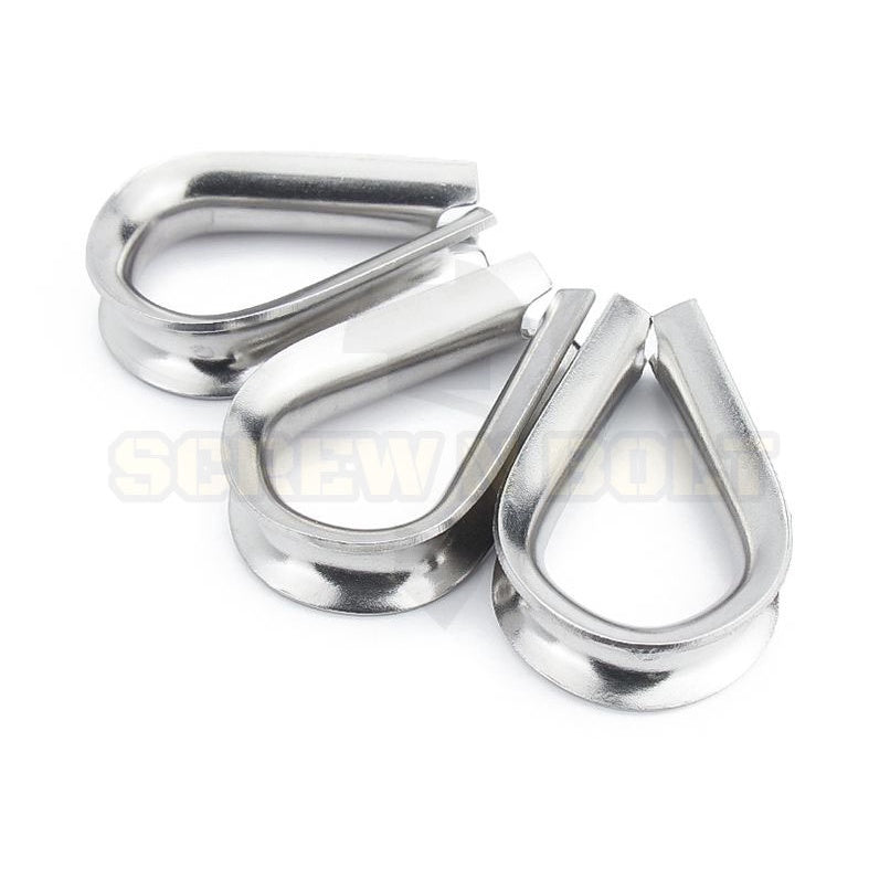 ห่วงหัวใจ ห่วงรองลวดสลิง/เชือก กันเสียดสี สแตนเลส 304 - M2 M3 M4 M5 M6 M8 M10 M12 / Wire Rope Thimble, SUS304