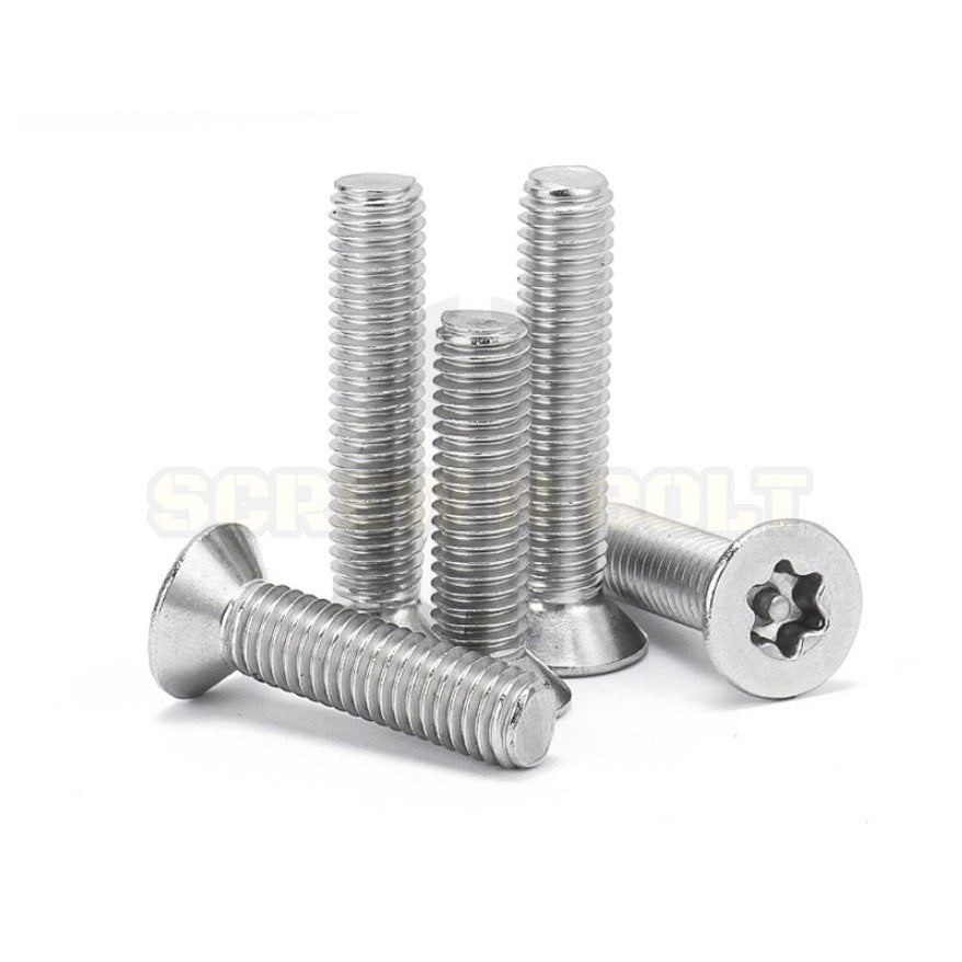 น็อต สกรู หัวเตเปอร์ F ดาว ท็อกซ์ แกนเดือย สแตนเลส 304 เกลียวมิล M3M4M5M6M8 / Flat Head Pin-Torx Machine Screw SUS304
