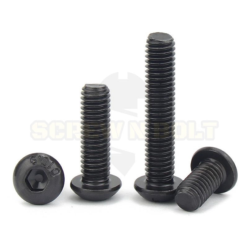 น็อต สกรู หัวจมกลม 6 เหลี่ยม เหล็กแข็ง 10.9 เกลียวหุน #4 #6 #8 #10 / Button Hex Socket Machine Screw Grade 10.9999