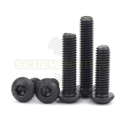 น็อต สกรู หัวจมกลม 6 เหลี่ยม เหล็กแข็ง 10.9 เกลียวหุน 1/8 5/32 3/16 / Button Hex Socket Machine Screw Grade 10.9