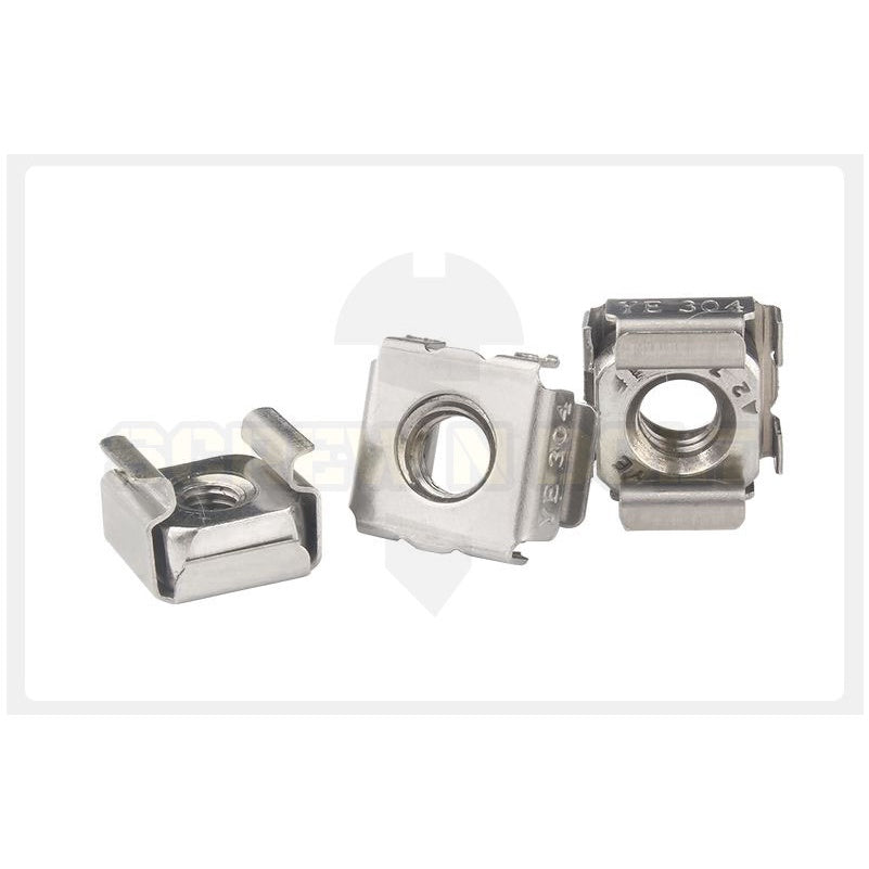 หัวน็อต ตัวเมีย เคจนัท สำหรับแผ่นบอร์ด สแตนเลส 304 เกลียวมิล หยาบ M4 M5 M6 M8 / Cage Nut, SUS304
