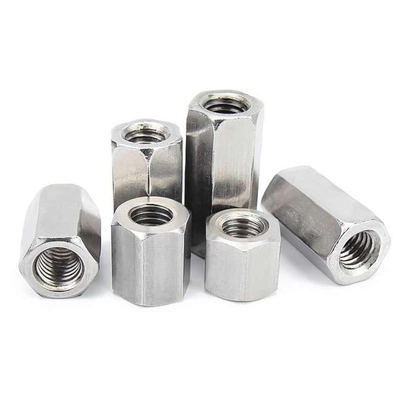 ข้อต่อสตัด หัวน็อต ตัวเมีย ยาว สแตนเลส 304 เกลียวมิล หยาบ M4 M5 M6 / Hex Connector Coupling Nut SUS304 M4 M5 M6