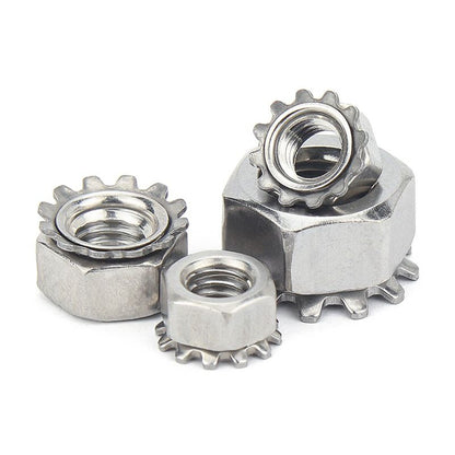 หัวน็อต ตัวเมีย แหวนจักร ล็อค กันคลาย สแตนเลส 304 เกลียวมิล หยาบ M3 M4 M5 / Keps K Lock Nut SUS304 M3 M4 M5