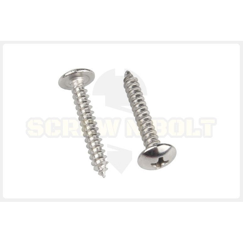 น็อต สกรู หัวร่ม หัวกระทะ แฉก T+ สแตนเลส 304 เกลียวปล่อย M5 / Truss an Head Phillip Tapping Screw SUS304 M5