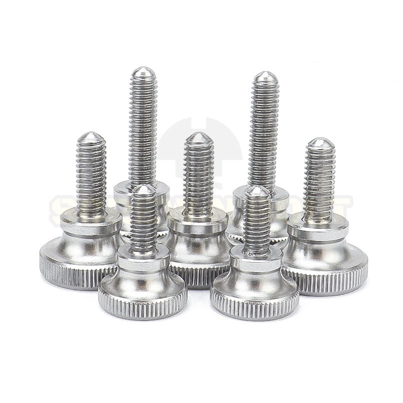 สกรู น็อต ลูกบิด มือจับ มีคอ สแตนเลส 304 เกลียวมิล M4 M5 M6 / Knurled Thumb Screw, SUS304