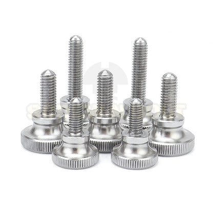 สกรู น็อต ลูกบิด มือจับ มีคอ สแตนเลส 304 เกลียวมิล M4 M5 M6 / Knurled Thumb Screw, SUS304