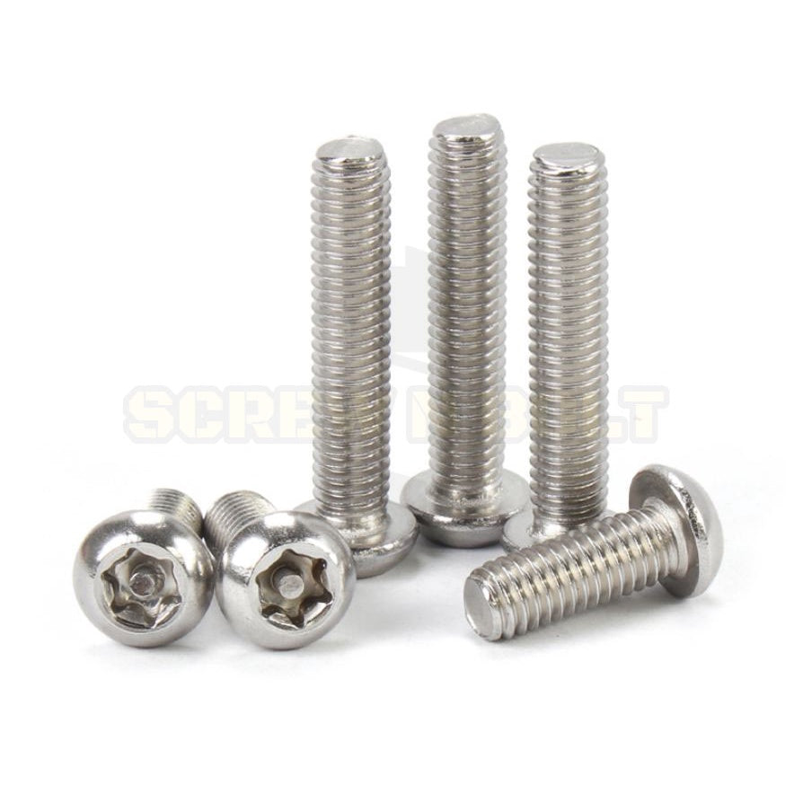 น็อต สกรู หัวจมกลม ดาว ท็อกซ์ แกนเดือย สแตนเลส 304 เกลียวมิล M3 M4 M5 M6 M8 / Button Head Pin-Torx Machine Screw SUS304