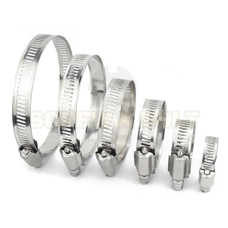 เข็มขัดรัดท่อ เหล็กรัดท่อ แคลมป์รัดท่อ  สแตนเลส 304  175 - 450 mm. / Hose Clamp / Clip SUS 304