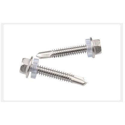 น็อต สกรู ยิงหลังคา+แหวนกันซึม สแตนเลส 410 ปลายสว่าน #12 #14 / Hexagon Washer Drilling Screw (Roofing) SUS410 #12 #14
