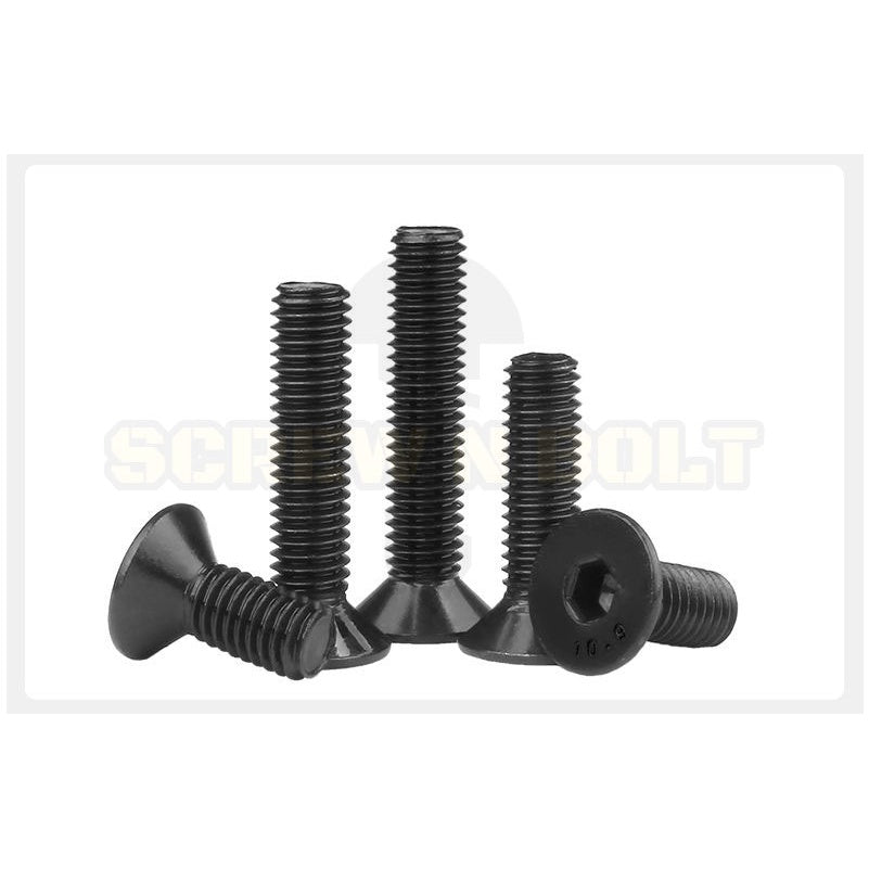 น็อต สกรู หัวจม เตเปอร์ เหล็กแข็ง 10.9 เกลียวหุน 1/4 5/16 3/8 / Flat Head Hex Socket Machine Screw Grade 10.9