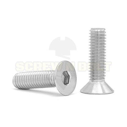 น็อต สกรู หัวจม เตเปอร์ สแตนเลส 304 เกลียวมิล หยาบ M8 / Flat Head Hexagon Socket Machine Screw SUS304 M8