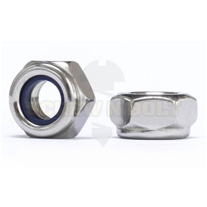 หัวน็อต ตัวเมีย ไนลอน สแตนเลส 304 เกลียวมิล หยาบ M2 M2.5 M3 / Hexagon Nylon Insert Lock Nut SUS304 M2 M2.5 M3