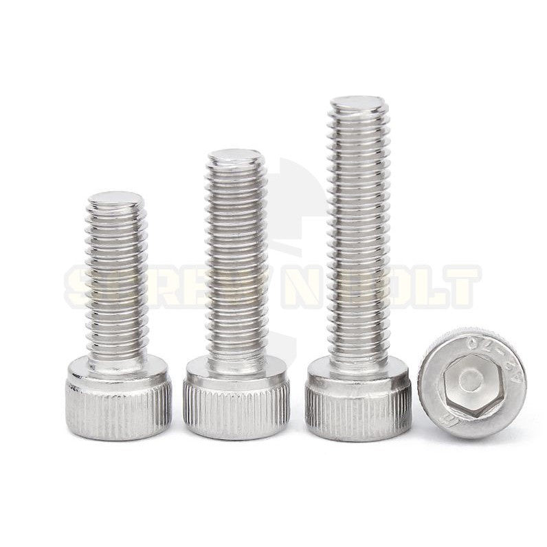 น็อต สกรู หัวจม สแตนเลส 304 เกลียวมิล ตลอด หยาบ M4 / Hex Socket Head Cap Machine Screw SUS304 M4