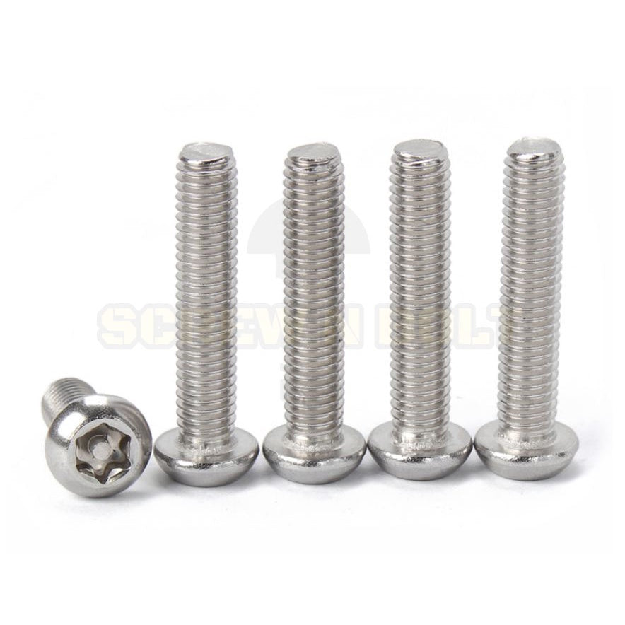 น็อต สกรู หัวจมกลม ดาว ท็อกซ์ แกนเดือย สแตนเลส 304 เกลียวมิล M3 M4 M5 M6 M8 / Button Head Pin-Torx Machine Screw SUS304