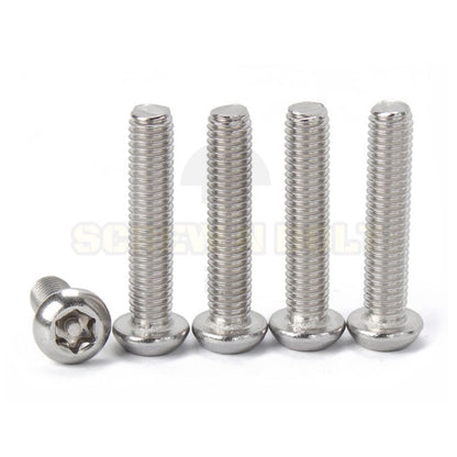 น็อต สกรู หัวจมกลม ดาว ท็อกซ์ แกนเดือย สแตนเลส 304 เกลียวมิล M3 M4 M5 M6 M8 / Button Head Pin-Torx Machine Screw SUS304