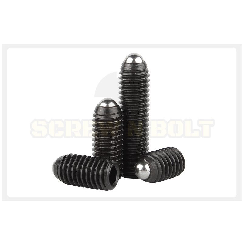 สกรู ตัวหนอน ปลายลูกปืน บอลสปริง หัวกดสปริง เหล็กแข็ง 12.9 เกลียวมิล M16 / Ball Spring Plunger Grade 12.9