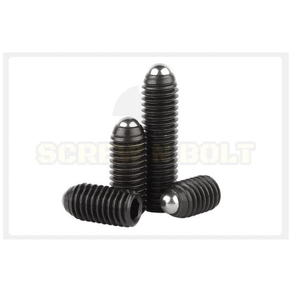 สกรู ตัวหนอน ปลายลูกปืน บอลสปริง หัวกดสปริง เหล็กแข็ง 12.9 เกลียวมิล M16 / Ball Spring Plunger Grade 12.9