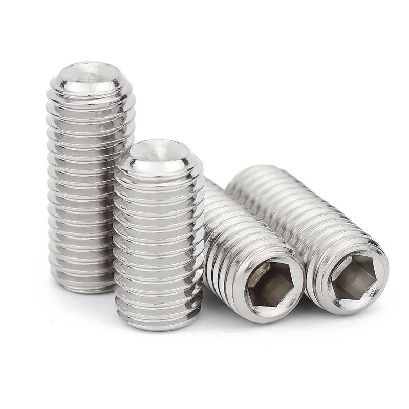 สกรู ตัวหนอน หกเหลี่ยม ปลายตัด สแตนเลส 304 เกลียวมิล หยาบ M1.6 M2 M2.5 / Hex Socket Set Screw w/ Cup Point M1.6 M2 M2.5