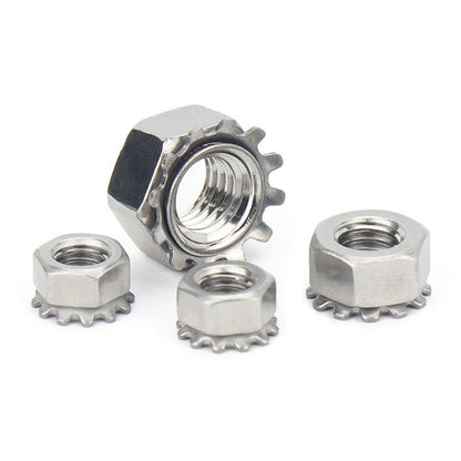 หัวน็อต ตัวเมีย แหวนจักร ล็อค กันคลาย สแตนเลส 304 เกลียวมิล หยาบ M3 M4 M5 / Keps K Lock Nut SUS304 M3 M4 M5