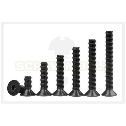 น็อต สกรู หัวจม เตเปอร์ เหล็กแข็ง 10.9 เกลียวหุน 1/8 5/32 3/16 / Flat Head Hex Socket Machine Screw Grade 10.9