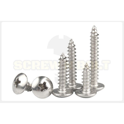 น็อต สกรู หัวร่ม หัวกระทะ แฉก T+ สแตนเลส 304 เกลียวปล่อย M5 / Truss an Head Phillip Tapping Screw SUS304 M5