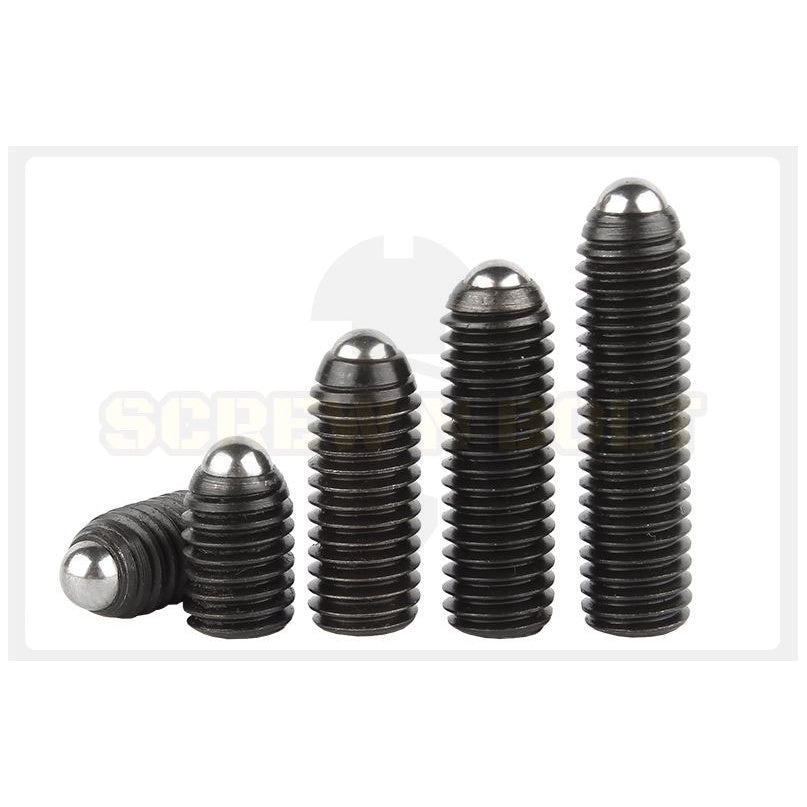 สกรู ตัวหนอน ปลายลูกปืน บอลสปริง หัวกดสปริง เหล็กแข็ง 12.9 เกลียวมิล M16 / Ball Spring Plunger Grade 12.9