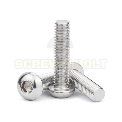 น็อต สกรู หัวจมกลม สแตนเลส 304 เกลียวมิล หยาบ M12 / Button Head Hexagon Socket Machine Screw SUS304 M12