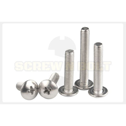 น็อต สกรู หัวร่ม หัวกระทะ แฉก T+ สแตนเลส 304 เกลียวมิล หยาบ M5 / Truss Head Phillip Machine Screw SUS304 M5