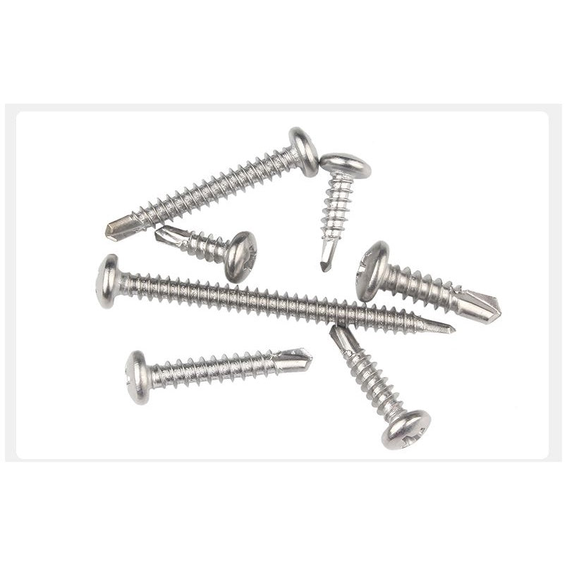 น็อต สกรู หัวกลม หัวแพน แฉก สแตนเลส 410 ปลายสว่าน #8 #10 #12 / Pan Head Phillip Self Drilling Screw SUS410 #8 #10 #12