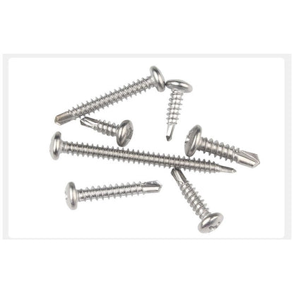 น็อต สกรู หัวกลม หัวแพน แฉก สแตนเลส 410 ปลายสว่าน #8 #10 #12 / Pan Head Phillip Self Drilling Screw SUS410 #8 #10 #12