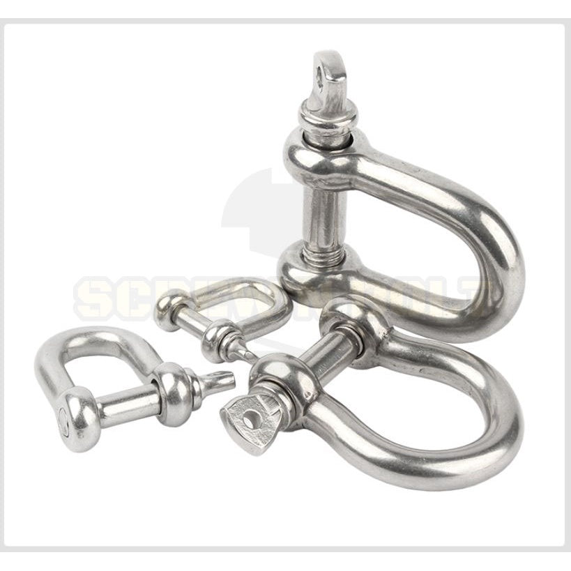 สเก็น สะเก็น โอเมก้า ตัวโอ O ตัวดี C พร้อมพินสกรู สแตนเลส 304 - 9/16 5/8 11/16 3/4 / Anchor Shackle, SUS304