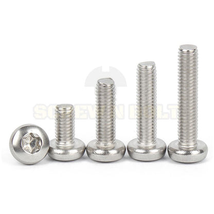 น็อต สกรู หัวกลม P ช่องขัน ดาว ท็อกซ์ สแตนเลส 304 เกลียวมิล M2 M2.5 M3 / Pan Head Torx Machine Screw SUS304