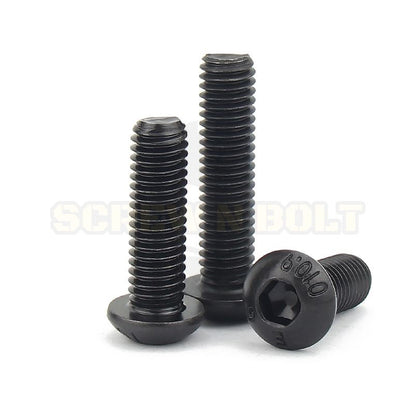 น็อต สกรู หัวจมกลม 6 เหลี่ยม เหล็กแข็ง 10.9 เกลียวหุน 1/8 5/32 3/16 / Button Hex Socket Machine Screw Grade 10.9
