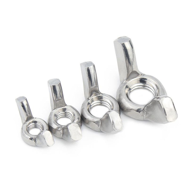 หัวน็อต ตัวเมีย หางปลา ปีก สี่เหลี่ยม สแตนเลส 304 เกลียวมิล หยาบ M6 M8 M10 / Wing Nut Rectangular SUS304 M6 M8 M10 M12