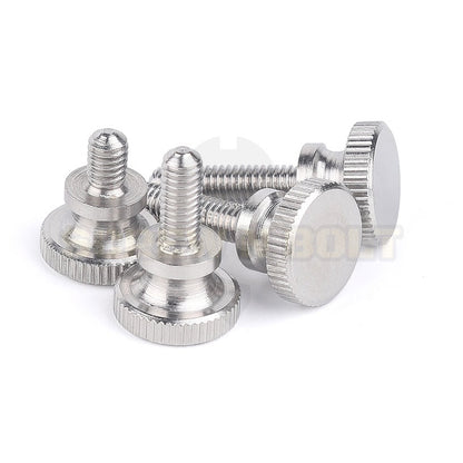 สกรู น็อต ลูกบิด มือจับ มีคอ สแตนเลส 304 เกลียวมิล M4 M5 M6 / Knurled Thumb Screw, SUS304