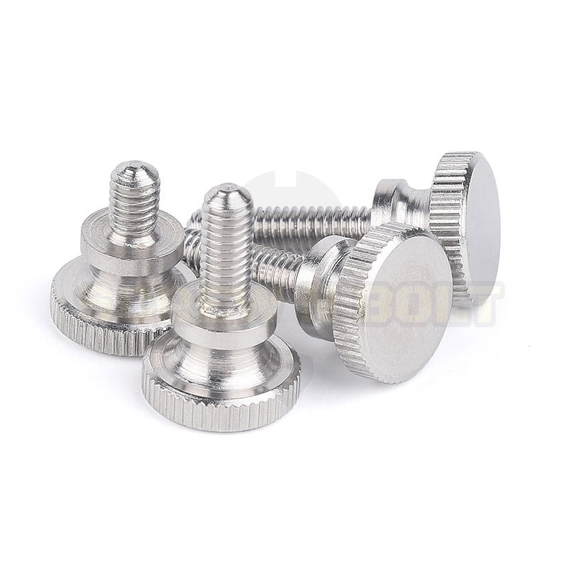 สกรู น็อต ลูกบิด มือจับ มีคอ สแตนเลส 304 เกลียวมิล M8 M10 / Knurled Thumb Screw, SUS304