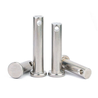 หมุดพิน ปิ๊น สลัก หัวกลมแบน สแตนเลส 304 แถมปิ้นเสียบ M10 M12 M14 / Clevis Pin w/ Cotter Pin SUS304 M10 M12 M14