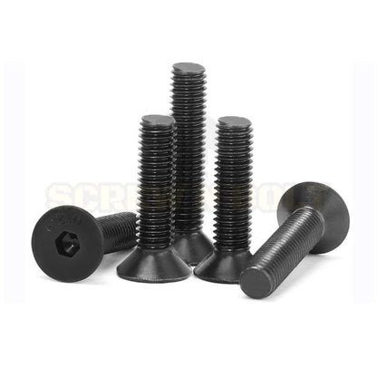 น็อต สกรู หัวจม เตเปอร์ เหล็กแข็ง 12.9 เกลียวมิล หยาบ M8 M10 M12 / Flat Head Hex Socket Machine Screw Grade 12.9