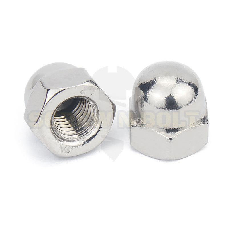 หัวน็อต ตัวเมีย หมวก สแตนเลส 304 เกลียวมิล หยาบ M3 M4 M5 / Hexagon Domed Cap Nut SUS304 M3 M4 M5