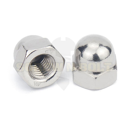 หัวน็อต ตัวเมีย หมวก สแตนเลส 304 เกลียวมิล หยาบ M3 M4 M5 / Hexagon Domed Cap Nut SUS304 M3 M4 M5