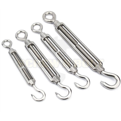 เกลียวเร่ง ยึด-ปรับระดับ สลิง โซ่ แบบ ตะขอ-ห่วง สแตนเลส 304 - 3/8 1/2 9/16 5/8 / Turnbuckle Hook-Eye, SUS304
