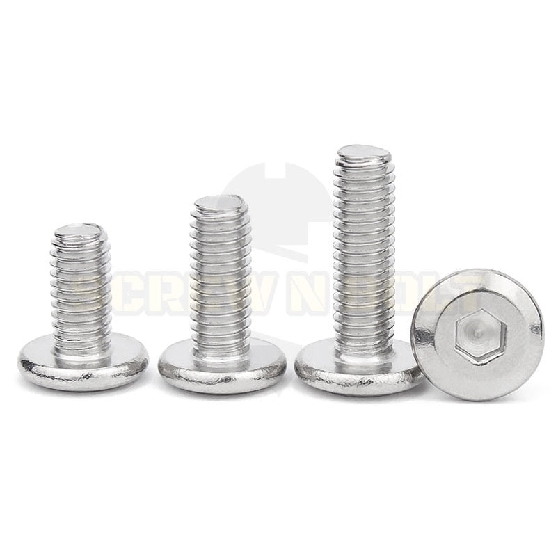 น็อต สกรู หัวจมแบน หัวกลมแบน งานเฟอร์ฯ สแตนเลส 304 เกลียวมิล หยาบ M6 M8 M10 / Round Flat Hex Socket Machine Screw SUS304
