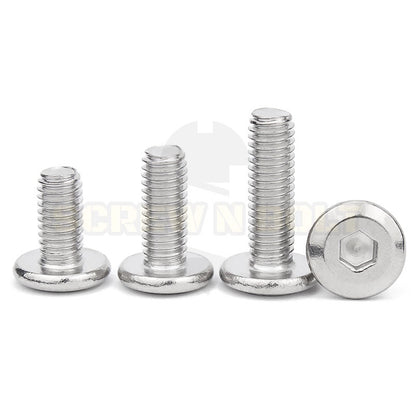 น็อต สกรู หัวจมแบน หัวกลมแบน งานเฟอร์ฯ สแตนเลส 304 เกลียวมิล หยาบ M6 M8 M10 / Round Flat Hex Socket Machine Screw SUS304