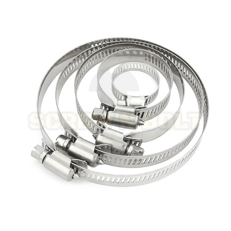 เข็มขัดรัดท่อ เหล็กรัดท่อ แคลมป์รัดท่อ  สแตนเลส 304  175 - 450 mm. / Hose Clamp / Clip SUS 304